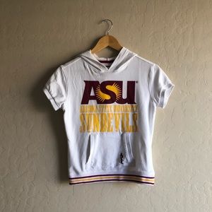 🌟SOLD - ASU SHORT SLEEVE SWEATER WITH HOOD